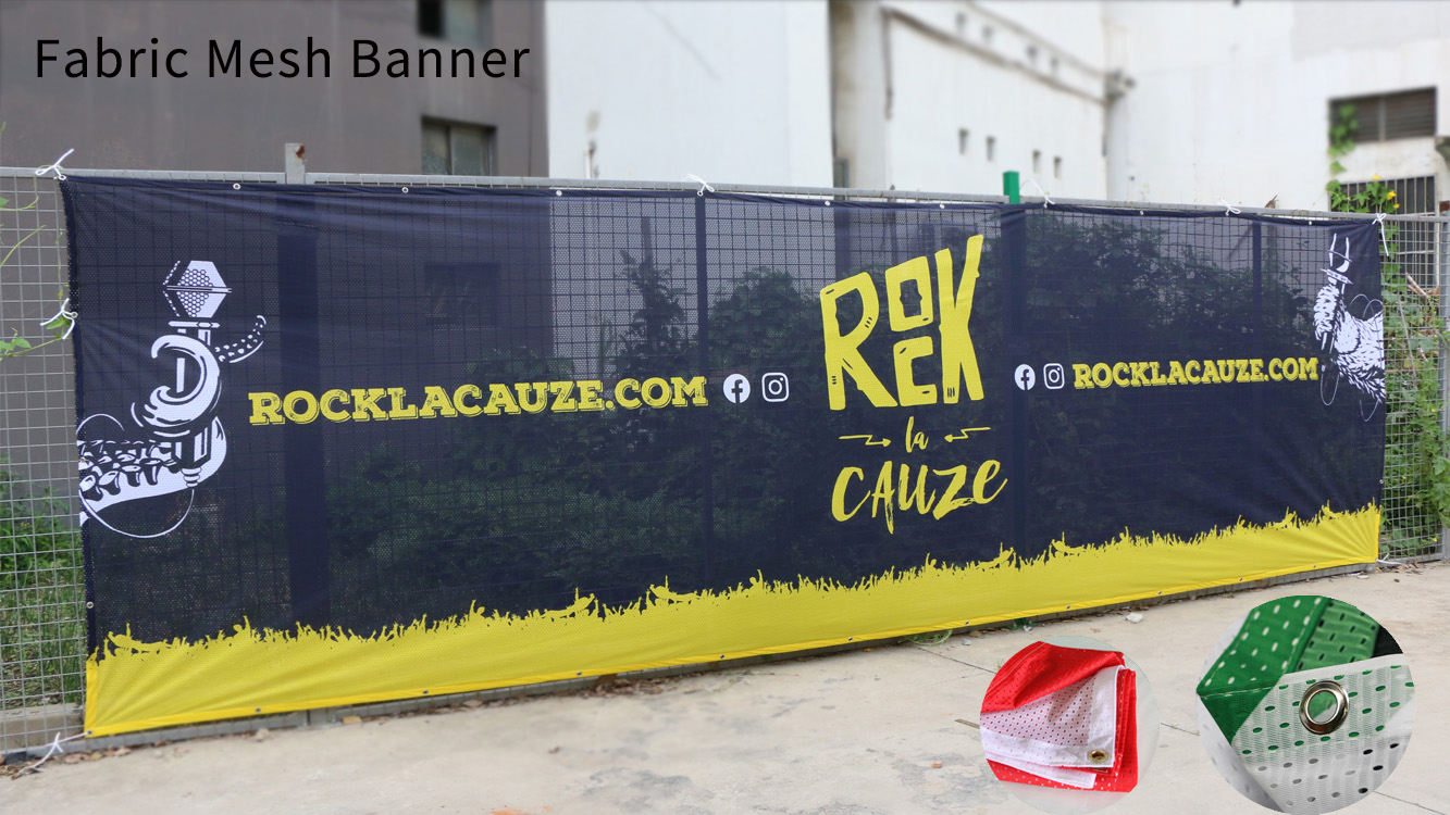 Banner de malla de tela