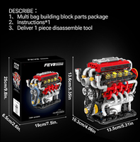 Ensemble de blocs de construction de moteur V8 de supercar DIY, modèle technique, moteur à entraînement, modèle mécanique, kits de briques d'assemblage pour cadeau d'enfant