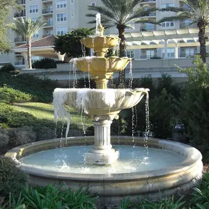 Outdoor o indoor fontana di acqua fontana 3 tier da pavimento in marmo fontane d'acqua