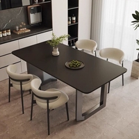 Table à manger en pierre de style italien sur mesure, ensemble de table à manger en marbre minimaliste moderne