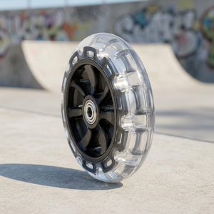 Rueda de Neumático Sólido Transparente EMCO con Buje Negro y Rodamientos 608ZZ Modelo E-KS8-1-1 para Patinete Eléctrico - Product Image 5