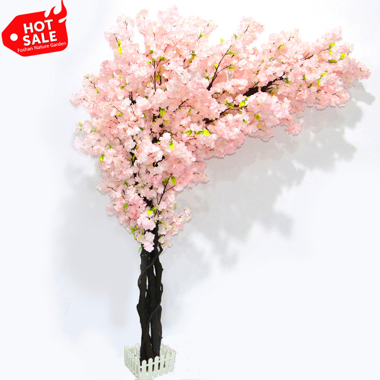 Customized Silk Pink Sakura Wedding Decoration Arch Art Artificial Cherry Blossom Tree