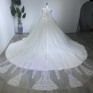 Heavy-Duty Luxury Wedding Shawl <b>Yarn</b> Shiny Puff Shoulder Long-Sleeved Ball Gown French Wedding Dress Wm03 - Product Image 4
