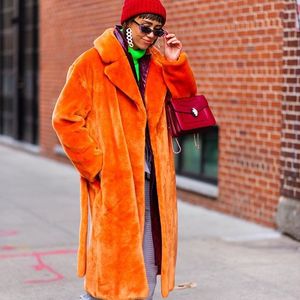 <span class=keywords><strong>Manteau</strong></span> mi-long en fausse fourrure de vison et velours, coupe ample, col blazer, pour femme, vente en gros d'usine - Product Image 6