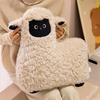 Coussin en peluche agneau dessin animé créatif, agneau couché, coussin de câlin pour couples, cadeau de bureau, petite poupée mouton, disponible en gros