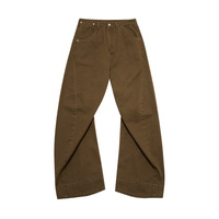 Salopette décontractée en coton délavé style rétro américain, taille élastique, coupe mi-haute, nouvelle collection hiver 26, motif Machete 3D