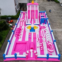 Parcours d'obstacles gonflable géant avec toboggans et trampoline, aire de jeux en PVC de qualité commerciale, certifié CE, pour adultes et enfants