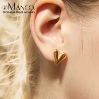 Boucles d'oreilles clous en acier inoxydable EMANCO, style hip-hop classique, plaqué or 14 carats, cadeau pour femme, bijoux en gros, dropshipping