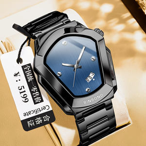 Reloj de Cuarzo al por Mayor, Modelo <span class=keywords><strong>Cyber</strong></span> Edge, Elegante, Resistente al Agua, para Hombre, con Correa de Acero Inoxidable - Product Image 1