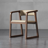 Chaise de salle à manger en bois de style nordique chinois, fauteuil moelleux, confortable, pour la maison, le café, la table de restaurant