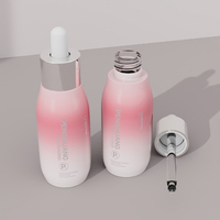 Flacons compte-gouttes en verre OEM de 30 ml pour sérum, personnalisables, pour crème visage et huile essentielle, emballage rond pour soins de la peau, sérigraphiés