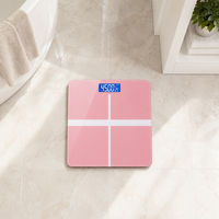 Balance de salle de bain numérique certifiée CE ROSH avec verre trempé, design portable, alimentée par piles