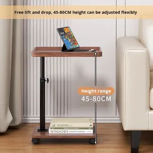 Tables basses multifonctionnelles réglables en bois et métal modernes pour salon, <span class=keywords><strong>chambre</strong></span>, balcon - Tables <span class=keywords><strong>d</strong></span>'appoint mobiles - Product Image 3