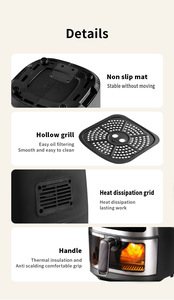 Thông Minh Kỹ thuật số không khí Nồi chiên lò hiện đại vuông nhôm thiết kế với màn hình LCD hiển thị cho nhà xe khách sạn nhà để xe sử dụng - Product Image 5