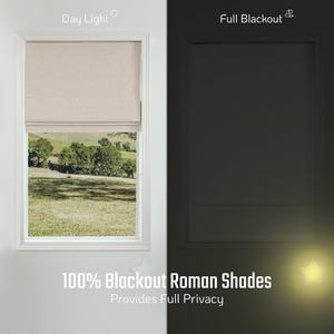 ستائر رومانية يدوية للفنادق بنمط عصري معدني بطبقتين قماش قابل للغسل - Product Image 2