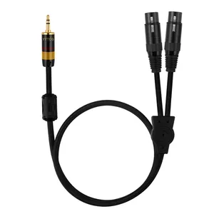 Hifi 2 <span class=keywords><strong>Xlr</strong></span> Cable macho/hembra <span class=keywords><strong>a</strong></span> 3,5mm <span class=keywords><strong>Mini</strong></span> <span class=keywords><strong>Jack</strong></span> 3 pines Dual <span class=keywords><strong>XLR</strong></span> <span class=keywords><strong>a</strong></span> 3,5 Cable para PC amplificador de auriculares Cable trenzado <span class=keywords><strong>Xlr</strong></span> - Product Image 1