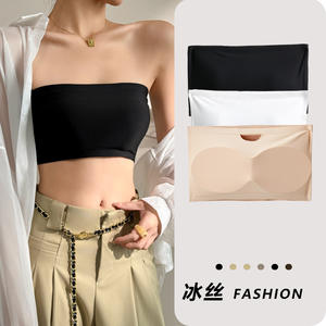 Nuovo colore solido Bustier senza spalline traspirante Anti-dislodgement <span class=keywords><strong>Top</strong></span> <span class=keywords><strong>Top</strong></span> estivo Casual canottiere - Product Image 2