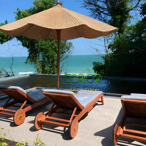 Outdoor Coir <b>Parasol</b> | Natural Coconut Fiber Woven Beach & Garden Shade Umbrella Made in Vietnam - Product Image 6