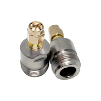 Adaptateur coaxial RF N femelle vers SMA mâle 50 Ohm, connecteur droit, contacts plaqués or, corps en alliage de cuivre pour test RF d'antenne