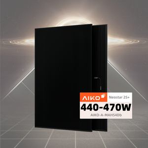 แผงโซลาร์เซลล์ <span class=keywords><strong>Aiko</strong></span> All Black Solar Neostar 2S+ แบบกระจกสองชั้น Bifacial N-Type ABC รุ่น <span class=keywords><strong>AIKO</strong></span>-A440-470-MAH54Db กำลังไฟ 470 วัตต์ ประสิทธิภาพ 23.6% - Product Image 1