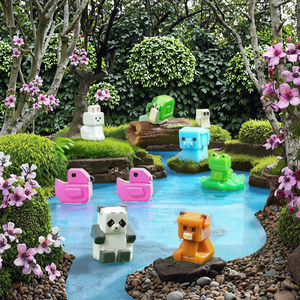 3D fenicottero in resina Axolotl rana coniglio lumaca <span class=keywords><strong>elefante</strong></span> vacca Panda Mini fate artigianali ornamenti giardino animale acquario decorazione - Product Image 1