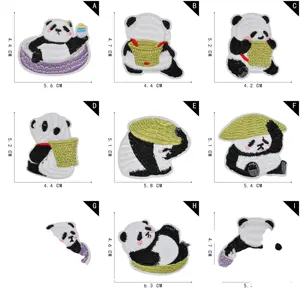 Kawaii demir on nakış sevimli panda yamalar çanta için giysi