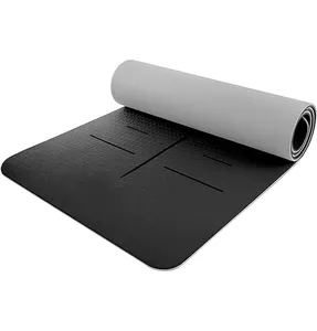 Amyup瑜伽垫tpe 6毫米黑色灰色纹理瑜伽按摩垫