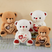 Vente en Gros Ours en Peluche Personnalisé Rouge Amour Câlin pour la Saint-Valentin, Animaux en Peluche Doux, Jouets, Cadeaux pour Filles à la Fête des Mères et à Noël