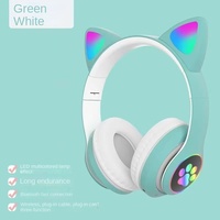 Casque sans fil rose mignon avec oreilles de chat, microphone antibruit, écouteurs, casque de jeu pour filles