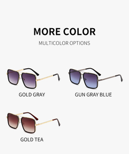 Gafas de Sol Unisex de Moda con Marco Metálico Cuadrado Clásico, Protección UV400 y Logotipo Personalizado para Hombre y Mujer - Product Image 5