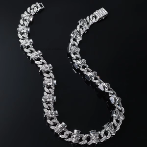 Necklace Bracelet Full <b>Cuban</b> <b>Chain</b> Street Hip Hop <b>Chain</b> Tanjing Fashion Lijing Necklace - Product Image 4