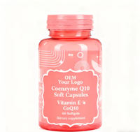Capsules de coenzyme Q10 personnalisées OEM, booster de vitamine E, antioxydant, immunité, énergie, santé cardiaque, 400 mg, 60 gélules/flacon