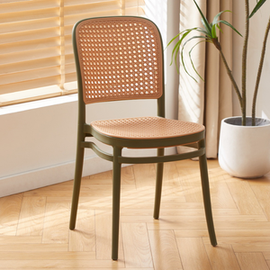 Silla <span class=keywords><strong>de</strong></span> Jardín Apilable Ergonómica Moderna <span class=keywords><strong>de</strong></span> Plástico con Respaldo, Estilo Ratán, para Balcón, Ocio o Uso en Hoteles - Product Image 5