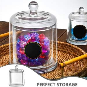 Transparent Simple 220Ml <b>Glass</b> Small Candle Jar <b>Dome</b> With <b>Glass</b> Lid - Product Image 2
