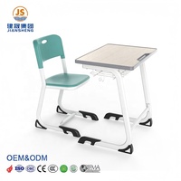 Ensemble bureau et chaise pour étudiant, mobilier scolaire durable et écologique, bureau et chaise fixés pour l'éducation