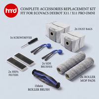 Kit d'accessoires de remplacement pour ECOVACS DEEBOT X11/X11 PRO OMNI : brosse principale anti-emmêlement, brosse latérale, rouleau, filtre, sac à poussière et pièces détachées