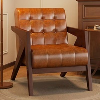 Fauteuil de loisirs moderne en bois avec rembourrage en éponge douce pour la maison, le bureau, l'hôtel, le café et l'appartement