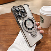 IPhone 17 Pro Max telefon kılıfı, Apple 14 metal manyetik taban, 13 anti-damla özelliği şeffaf elektro uygulanabilir.