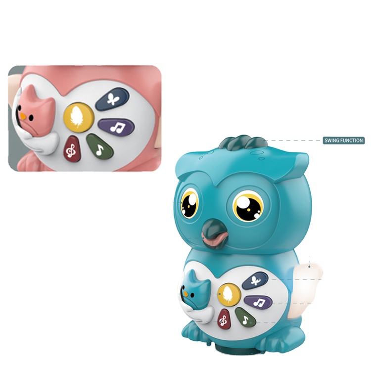 Многофункциональная образовательная Милая электрическая музыкальная качающаяся пластиковая игрушка в виде совы со звуком и музыкой