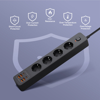 16A, 3500W, prise d'extension USB Eu parasurtenseur multiprise Type 4 prises prise de rallonge électrique
