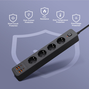 16A, 3500W, prise d'extension USB <span class=keywords><strong>Eu</strong></span> parasurtenseur multiprise Type 4 prises prise de rallonge électrique - Product Image 4