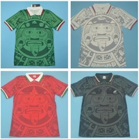 Haute qualité rétro mexique vert maillots de Football col personnalisé côtes Football homme chemise logo personnalisé Football uniforme Sport t-shirts