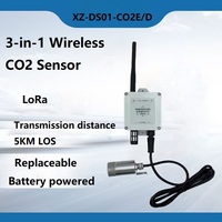 Sensor Inalámbrico de Temperatura, Humedad y CO2 Thingsend LoRa con Gateway, Protocolo RS485 Modbus, Alcance de hasta 5KM, 12 Meses de Duración de la Batería