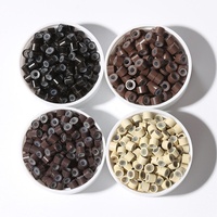 Offre Spéciale 1000 pièces Extensions de cheveux Micro anneaux liens perles 5mm perles doublées de silicone pour outil d'extensions de cheveux humains