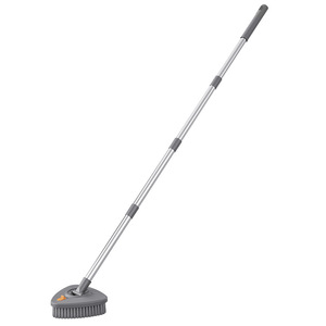 Brosse de nettoyage triangulaire multifonctionnelle à poils en nylon pour les joints des carreaux de sol, manche en plastique, tête remplaçable - Product Image 5