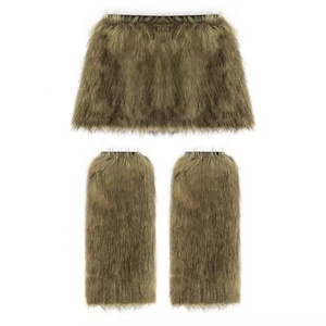 Vente en gros Halloween loup renard Costume ensemble nouvelle version en peluche jupe courte fourrure jambe couvre fête Cosplay accessoires bandeaux vente! - Product Image 3