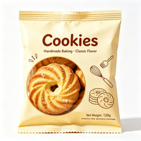 Sacs d'emballage personnalisés en plastique laminé thermoscellable avec fenêtre transparente, scellés au dos, pour pain et biscuits 3,5g