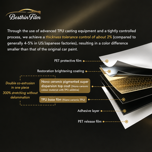 Película Protectora de Pintura (PPF) de Color TPU con Canales de Aire, Fácil de Instalar, de Alta Calidad, Acabado Satinado, Aplicación en Seco o Húmedo, Más de 300 Colores - Product Image 2