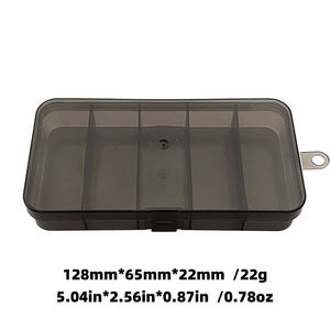 Mini boîte <span class=keywords><strong>de</strong></span> pêche transparente à 5 grilles-Organisateur d'accessoires <span class=keywords><strong>de</strong></span> pêche en plastique pour leurres et crochets - Product Image 3