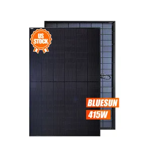 Stock américain de panneaux solaires noirs CE TUV UL module bifacial mono 415w fabricant de panneaux solaires